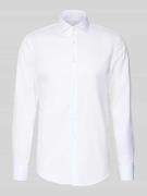 Jake*s Slim Fit Businesshemd aus Twill in Weiss, Größe 35/36