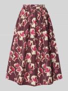 Jake*s Collection Regular Fit Midirock in A-Linie in Aubergine, Größe ...