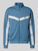 HUGO Relaxed Fit Sweatjacke mit Chevron-Tape Modell 'DARTI' in Rauchbl...