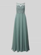 Laona Abendkleid mit Ziersteinen und floralen Stickereien in Schilf, G...