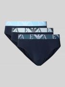 Emporio Armani Slip mit elastischem Logo-Bund im 3er-Pack in Dunkelbla...