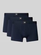 Emporio Armani Trunks mit elastischem Logo-Bund im 3er-Pack in Dunkelb...