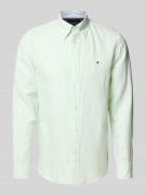 Tommy Hilfiger Regular Fit Freizeithemd aus Baumwoll-Leinen-Mix in Gru...