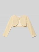 Happy Girls Cropped Bolero in Strick-Optik mit Zierbordüren in Gold, G...