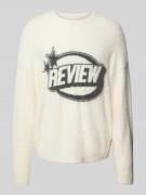 REVIEW Strickpullover in Kunstfell-Optik in Ecru, Größe S