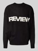 REVIEW Strickpullover mit Label-Stitching in Black, Größe S