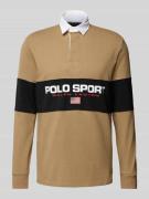 Polo Sport Classic Fit Poloshirt mit Label-Print in Khaki, Größe XS