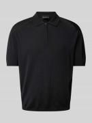 Emporio Armani Regular Fit Poloshirt mit Seiden-Anteil in Black, Größe...