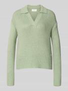 Fynch-Hatton Strickpullover mit V-Ausschnitt in Schilf, Größe L