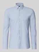 BOSS Slim Fit Businesshemd mit Allover-Muster Modell 'HANK' in Jeansbl...