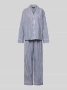 Lauren Ralph Lauren Pyjama mit Brusttasche in Dunkelblau, Größe L