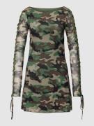 Review Minikleid mit Mesh Ärmeln in Gruen, Größe S