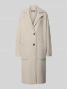 WHITE LABEL Webpelzmantel mit Reverskragen in Offwhite, Größe 36