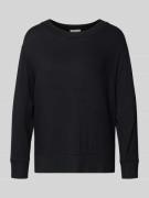 Marc O'Polo Regular Fit Langarmshirt mit gerippten Abschlüssen in Blac...