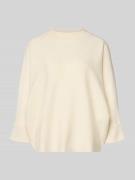 comma Strickpullover aus Viskose-Mix mit 3/4-Arm in Offwhite, Größe L