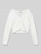 DANAMADE Cropped Strickjacke mit Knopfleiste in Ecru, Größe 122