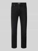REVIEW Straight Fit Jeans im Five-Pocket-Design in Black, Größe 29/30