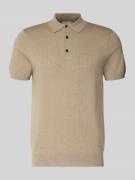 Profuomo Slim Fit Poloshirt mit Knopfleiste in Beige, Größe L