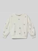 Mango Sweatshirt mit gerippten Abschlüssen in Ecru, Größe 116