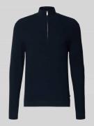 Matinique Strickpullover mit Troyer-Kragen Modell 'lagoon' in Dunkelbl...