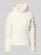 Tommy Hilfiger Slim Fit Daunenjacke mit abnehmbaren Kapuze in Weiss, G...