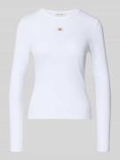 Calvin Klein Jeans Longsleeve mit Label-Detail in Weiss, Größe L
