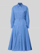 Polo Ralph Lauren Tailliertes Blusenkleid aus reiner Baumwolle in Blau...
