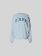 Anine Bing Oversized Sweatshirt mit Logo-Detail in Hellblau, Größe L