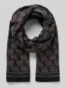 Guess Schal mit Label-Print Modell 'KARNILLA' in Black, Größe 1
