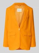 Tom Tailor Denim Leinenblazer mit Reverskragen in Orange, Größe L