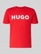 HUGO T-Shirt mit Label-Schriftzug Modell 'DULIVIO' in Rot, Größe L