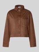 s.Oliver RED LABEL Loose Fit Hemdbluse mit Brusttasche in Dunkelbraun,...