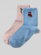 Jake*s Casual Socken mit Label-Print im 2er-Pack in Hellrosa, Größe 35...