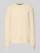 G-Star Raw Strickpullover mit gerippten Abschlüssen in Offwhite, Größe...