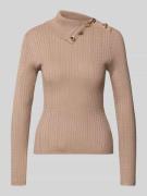 Guess Slim Fit Longsleeve aus Viskose-Mix Modell 'Sicilla' in Sand, Gr...