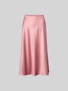 Juvia Midirock aus Satin mit Reißverschluss in Pink, Größe L