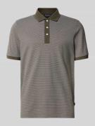 MAERZ Muenchen Slim Fit Poloshirt mit Strukturmuster in Oliv, Größe 50