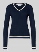 Christian Berg Woman Slim Fit Longsleeve in Strick-Optik in Dunkelblau...