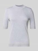 comma Strickpullover aus Viskose-Mix mit 1/2-Arm in Hellgrau, Größe 34