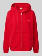 Levi's® Sweatjacke mit Label-Patch und Känguru-Tasche in Rot, Größe XS
