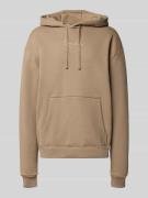 KARL KANI Hoodie mit Label-Stitching in Taupe, Größe L