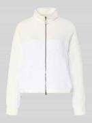 Marc Cain Regular Fit Sweatjacke mit Strickbesatz in Offwhite, Größe 3...
