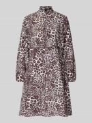 Marc Cain Relaxed Fit Kleid aus Viskose-Mix mit Allover-Animal-Print i...