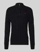 Polo Ralph Lauren Regular Fit Troyer aus reiner Baumwolle in Black, Gr...