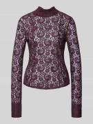 Mango Blusenshirt mit Stehkragen Modell 'GRACE' in Lila, Größe L