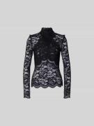 Rabanne Slim Fit Bluse aus Spitze in Black, Größe L/XL