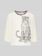 Marc Cain Longsleeve mit 3/4-Ärmel in Offwhite, Größe 34