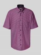ETERNA Comfort Fit Kurzarmhemd mit Knopfleiste in Violett, Größe 41