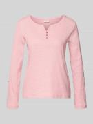 Tom Tailor Regular Fit Langarmshirt aus Baumwoll-Mix in Pink, Größe L