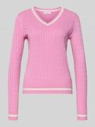 Christian Berg Woman Slim Fit Longsleeve in Strick-Optik in Rosa, Größ...